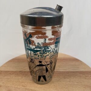 Bloomfield Industries MCM Glass Cocktail Shaker Pink Blue